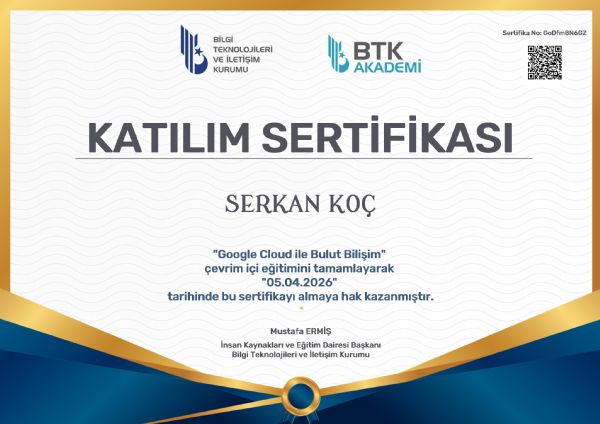 Google Cloud ile Bulut Bilişim Sertifika
