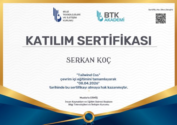 Tailwind Css Sertifika